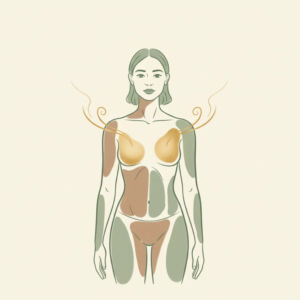 Illustration of a figure with soft glowing areas gently releasing