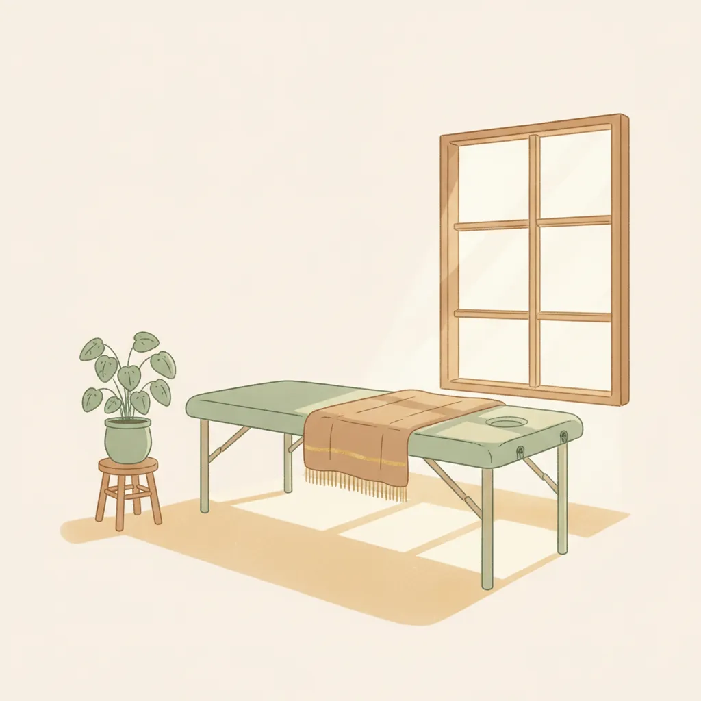 A tranquil, welcoming treatment room with soft natural light